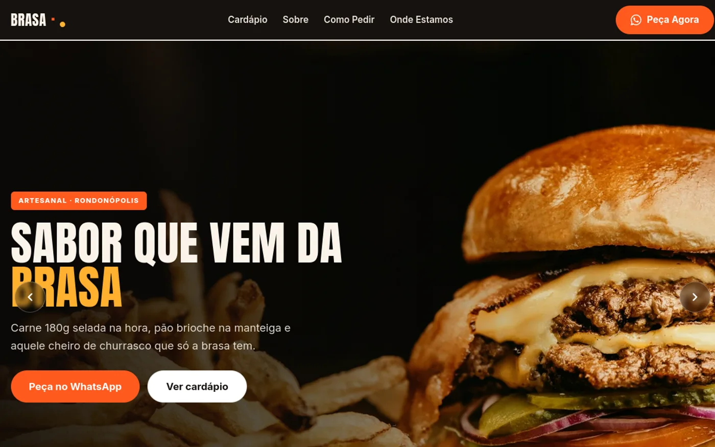 Exemplo de site criado pela Lumire