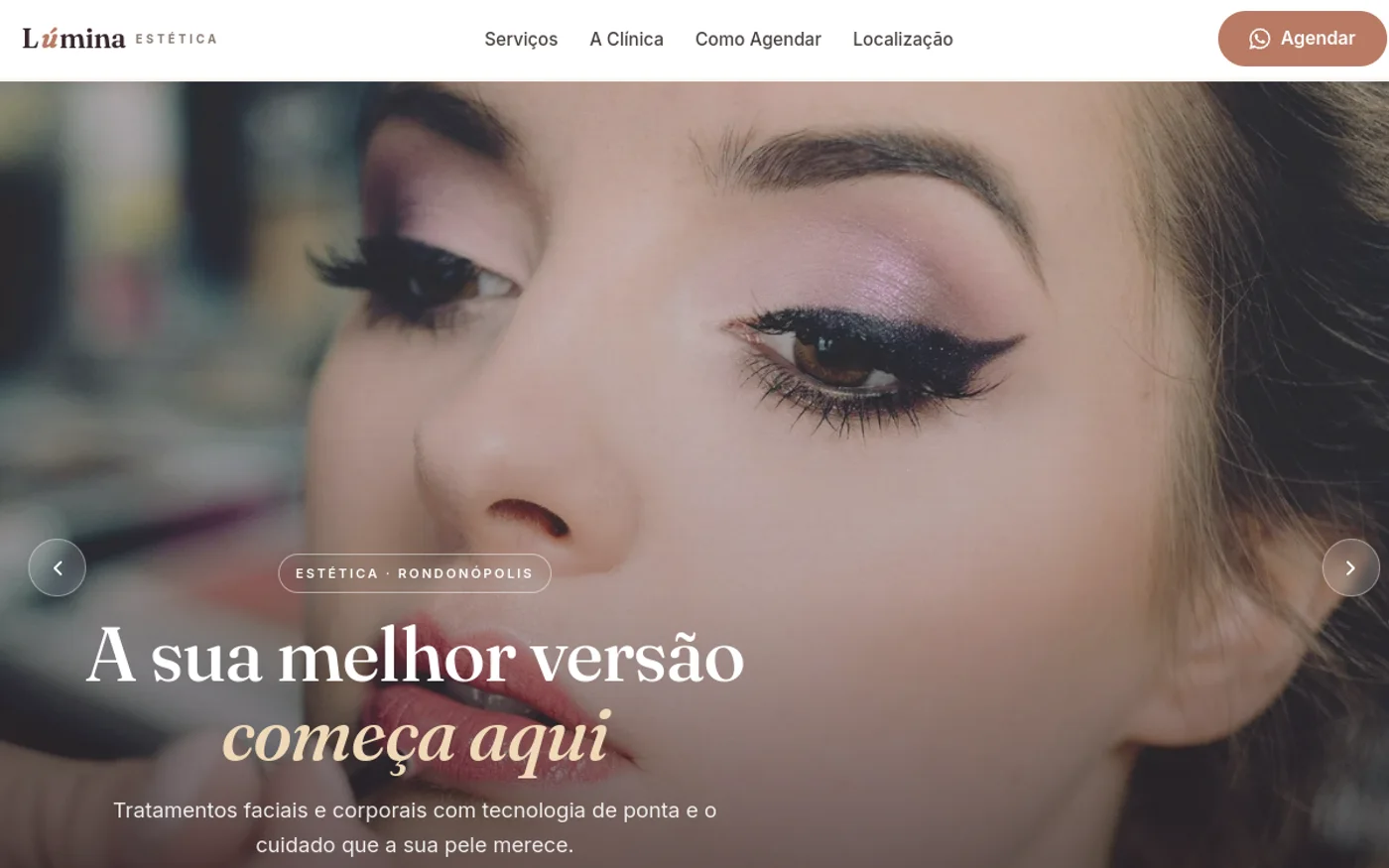 Site Lúmina Estética