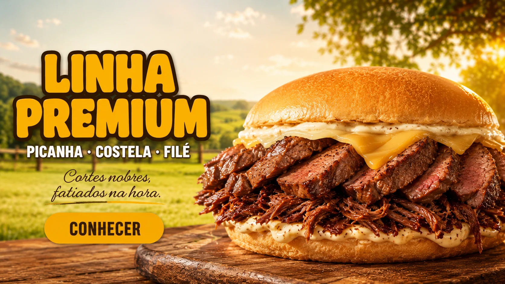 Linha Premium — picanha, costela e filé